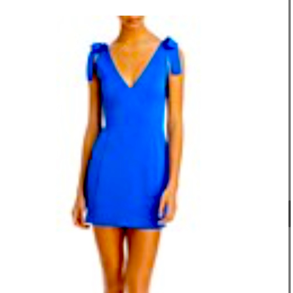 Aqua tie dress in cobalt. Worn once and dry cleaned.